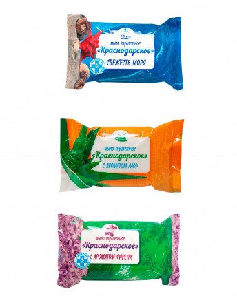 Мыло туалетное "Краснодарское",  в ассорт, в обёртке/100гр.,цена за шт., 66шт. в уп.